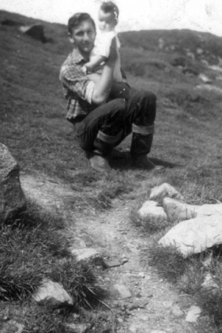300: Joe Mulrooney holding young John Kerrivan. (circa 1957) [courtesy of Lorraine Kerrivan]  - Joe son of Thomas Mulrooney &amp;amp; Margaret Kerrivan; John son of James Kerrivan &amp;amp; Josephine Norman